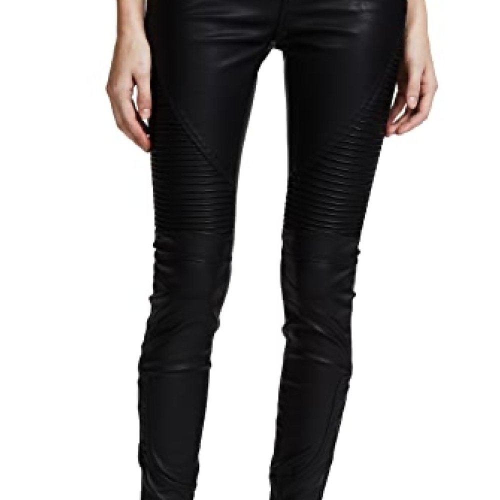 Blank Denim Black Vegan Leather Moto Pants